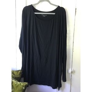 Black Long Sleeve Ava & Viv Drop Sleeve Tunic